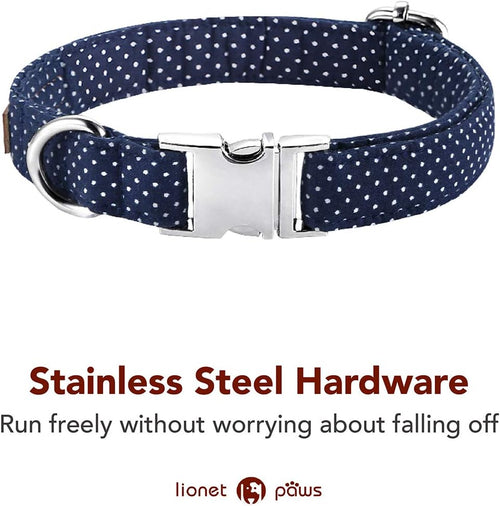 Boy Dog Collar with Bowtie, Comfortable Adjustable Cute Navy Blue Bow Tie Collar for Male Dogs Gift, Xlarge, Neck 16-26 Inches
